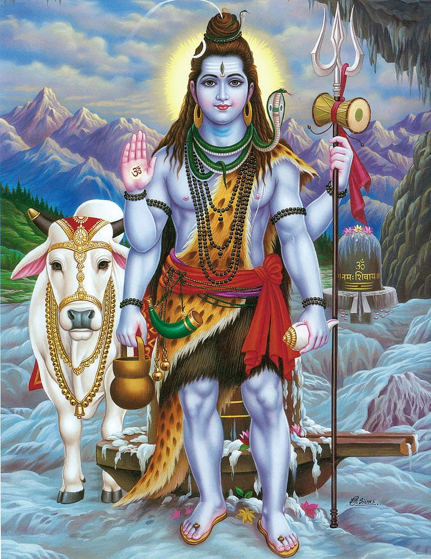 Shiva com Nandi Papel de parede de celular HD