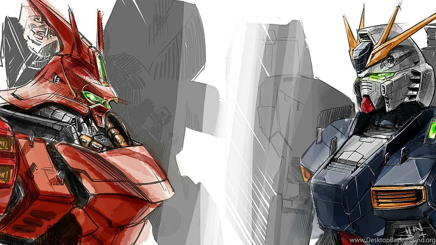 Remember The Sazabi Fan Art I Did While Ago? Back With Nu. Gundam HD wallpaper