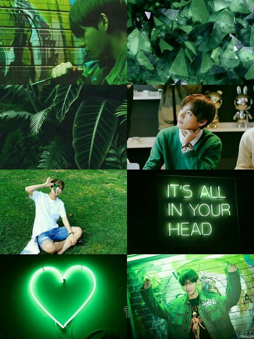 3840x2160px, 4K Free download | Bts V aesthetic green, bts green HD ...