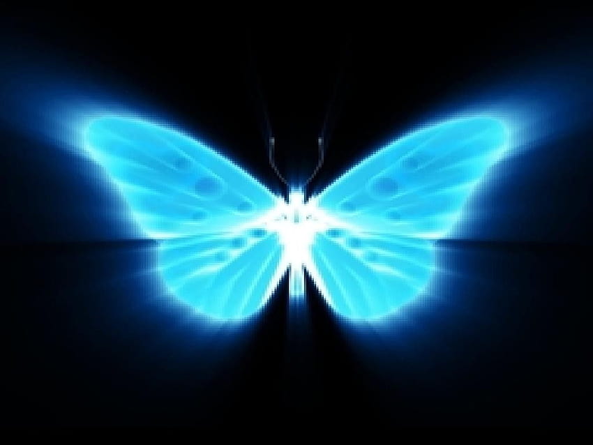 Blue Glowing Butterfly Png HD wallpaper
