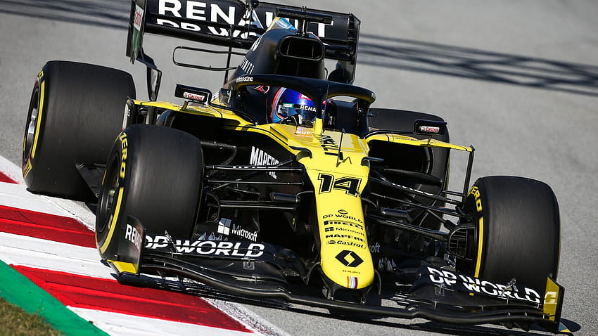 Фернандо Алонсо кара за първи път колата на Renault за F1 2020 HD тапет