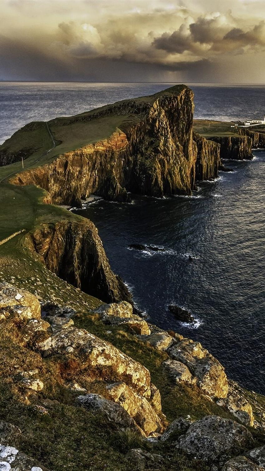 Остров Скай, Шотландия, фар, море 750x1334 iPhone 8/7, телефон на остров Скай HD тапет за телефон