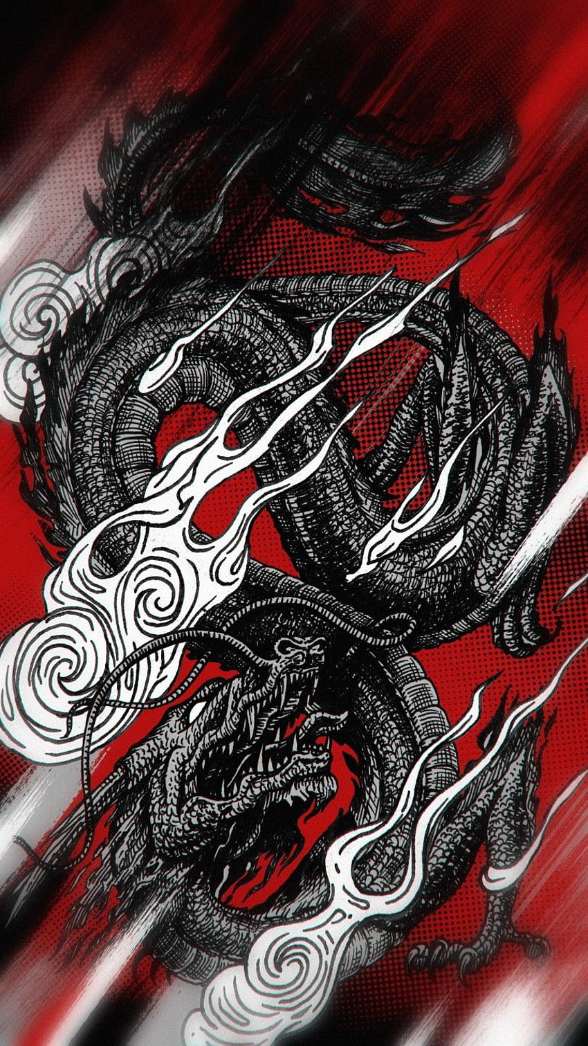 Estética del dragón japonés publicado por Zoey Mercado, iphone del dragón japonés fondo de pantalla del teléfono