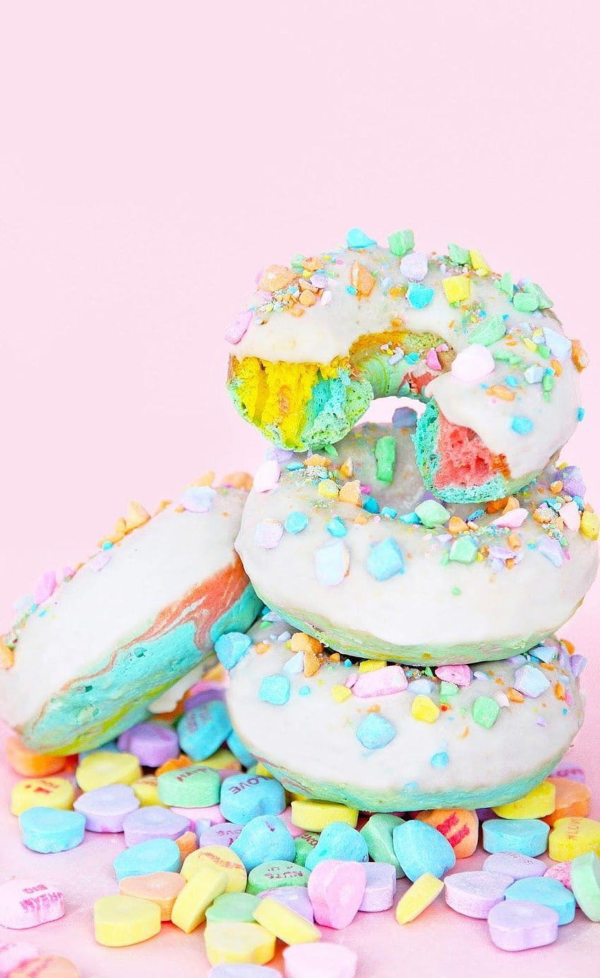 Aesthetic Donut, aesthetic milk and cookies HD phone wallpaper
