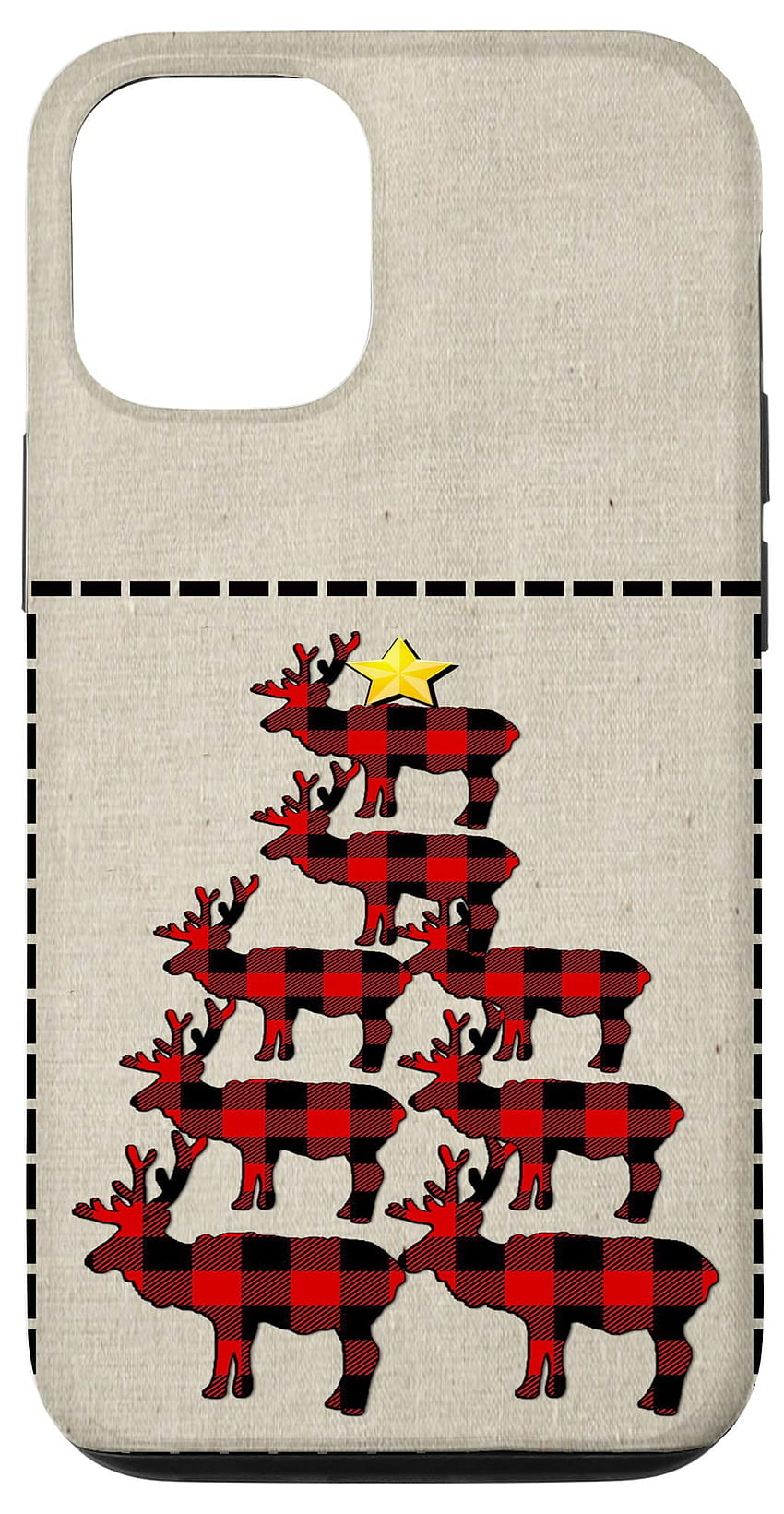 iPhone 12/12 Pro Reindeer Tree Plaid Checked Design Christmas Case : Cell Phones & Accessories wallpaper ponsel HD