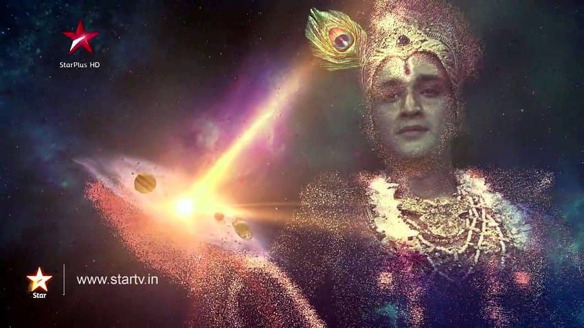 Krishna rivela il suo Vishwaroop ad Arjun, la stella di Krishna più il mahabharat Sfondo HD