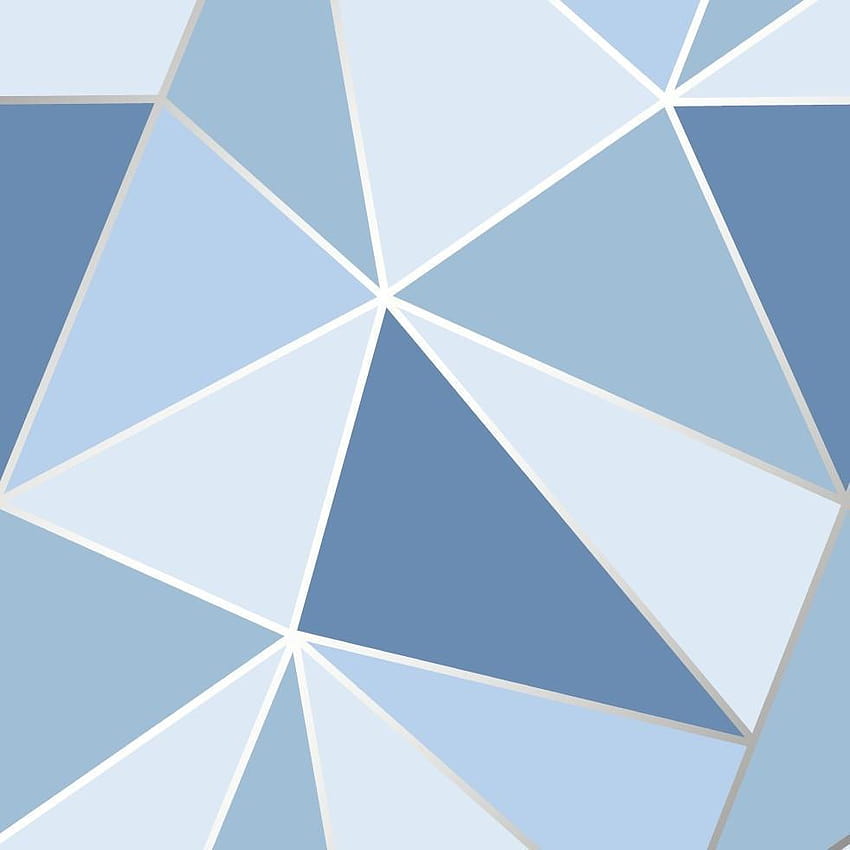 Geometri Biru, bentuk geometris segitiga biru wallpaper ponsel HD