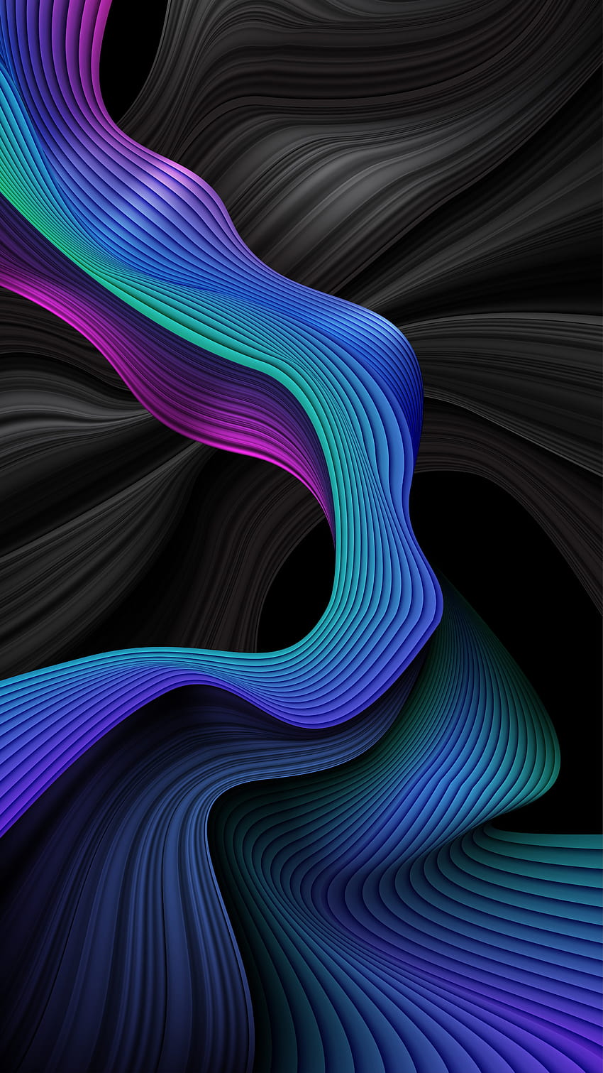 Arrière-plans abstraits à rayures ondulées en bleu et noir 1211544 Art vectoriel sur Vecteezy, lignes ondulées en spirale colorées Fond d'écran de téléphone HD
