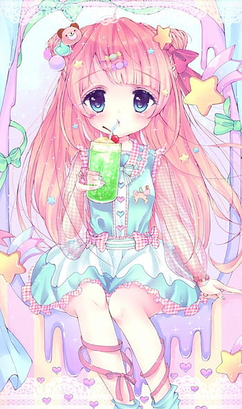 Sweet lollipop, candy, lollipop, elf, manga, bow, hat, sigit, girl, dwiky,  anime, HD wallpaper | Peakpx