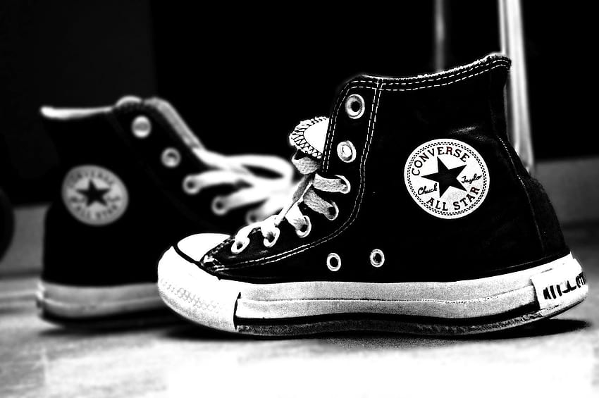 Schwarze Converse, Converse All-Star-Schuhe HD-Hintergrundbild