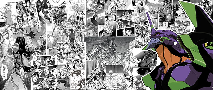 stretching Eva ...reddit, manga collage HD wallpaper