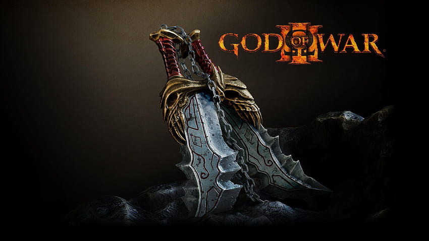 God of war blades of chaos, god of war logo HD wallpaper