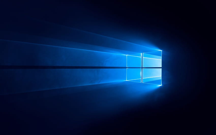 Windows 10 , ciemny, niebieski, , technologia Tapeta HD