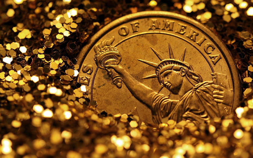 Coin, stacks of gold HD wallpaper