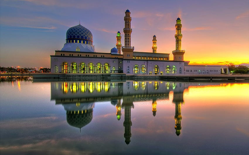City Mosque Bandaraya Kota Kinabalu Is The Second Main Mosque In HD wallpaper