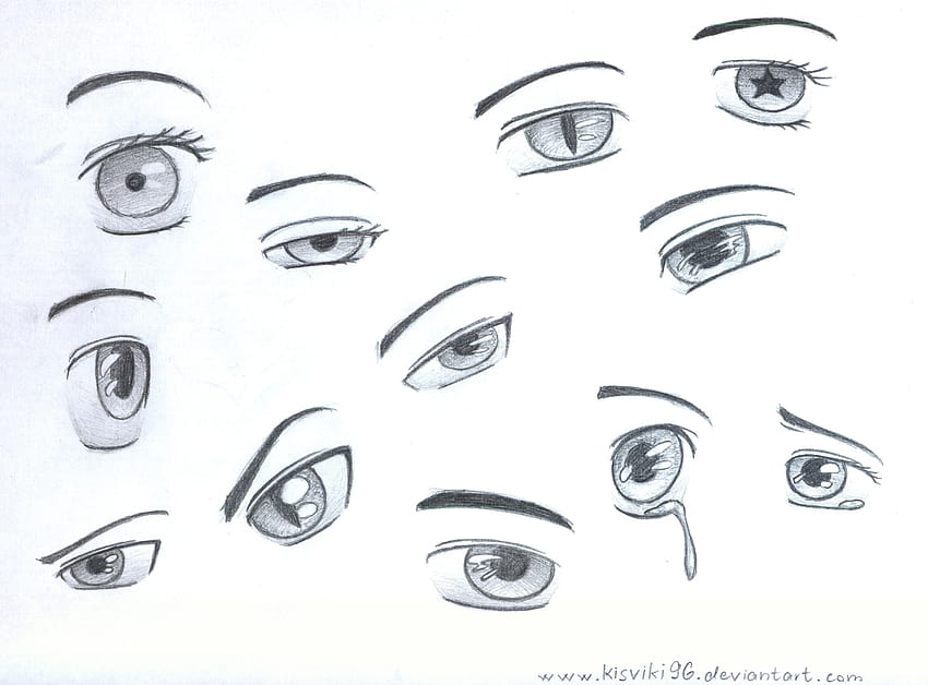 Premium Vector  Sad anime face manga style big blue eyes little nose and  kawaii mouth hand drawn vector cartoon illustration