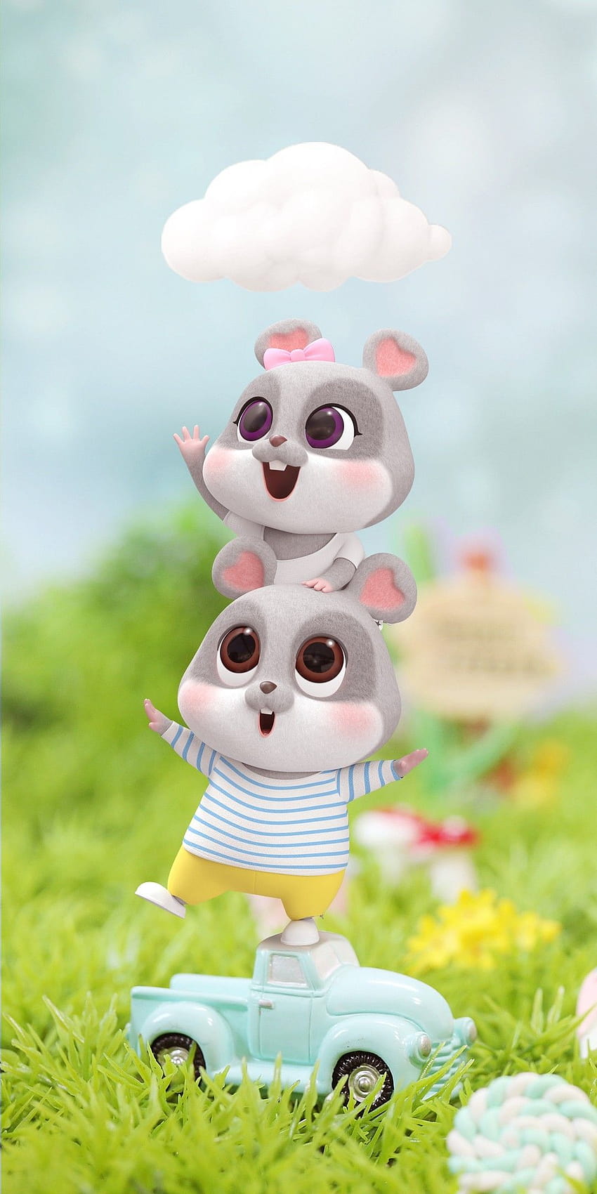 Whether you\'re an animal lover or simply looking for a cute and charming wallpaper for your phone, our collection of HD cartoon animal wallpapers has you covered. From mice to rabbits, these wallpapers are sure to bring a smile to your face.