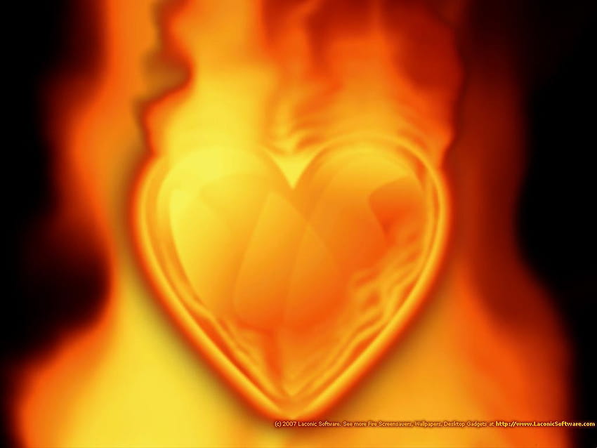 serce w ogniu Tapeta HD