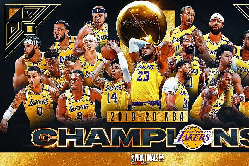 ロサンゼルス レイカーズが 2019/2020 NBA タイトルを獲得し、ロサンゼルス レイカーズが NBA チャンピオン 2020 を獲得 高画質の壁紙