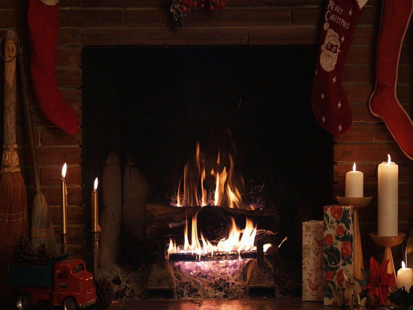 Fireplace Backgrounds, christmas chimney HD wallpaper