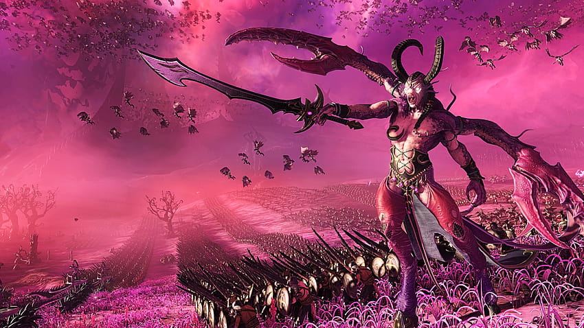 Total War: Warhammer 3의 Slaanesh는 당신이 꼬임을 받아들이길 원합니다. HD 월페이퍼