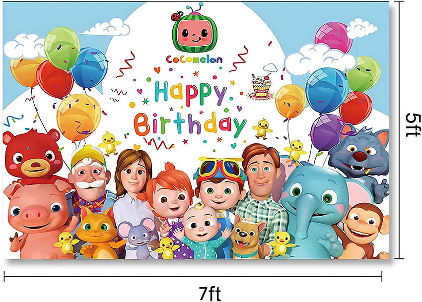 Buy Cocomelon Birtay Backgrounds JJ Party Supplies Decoration Banner for Children Birtay Party 6 X 4 Ft Online in Vietnam. B098F XMB HD wallpaper