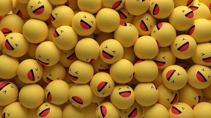 Happy Laughing Emoji 3D พื้นหลังความละเอียดสูงที่น่าทึ่ง วอลล์เปเปอร์ HD
