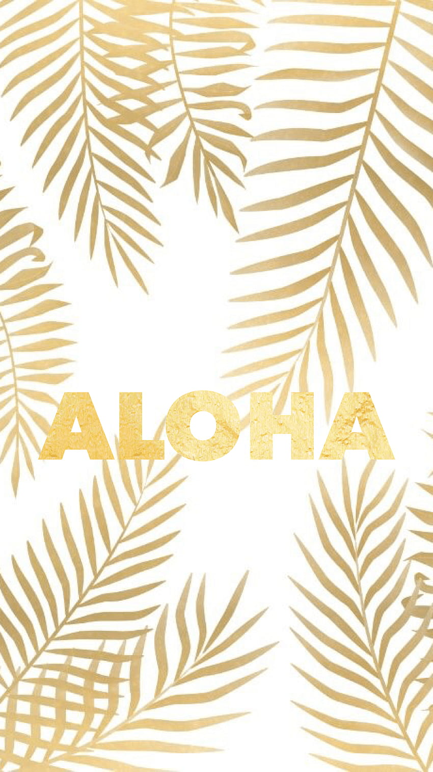Gold Tropical Aloha Summer Tags™ iPhone Móvil @EvaLand fondo de pantalla del teléfono