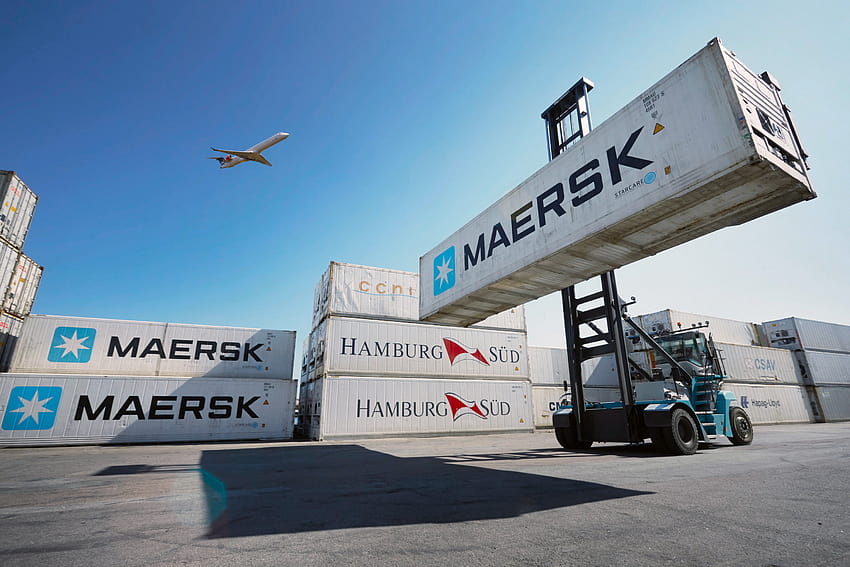 Maersk Airplane Container Maersk Line Forklifts HD wallpaper