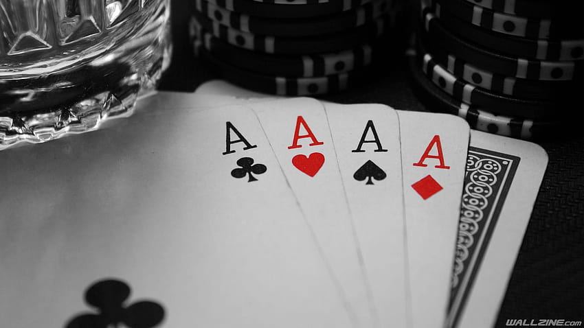 Aces Poker Cartas, poker y cerveza fondo de pantalla