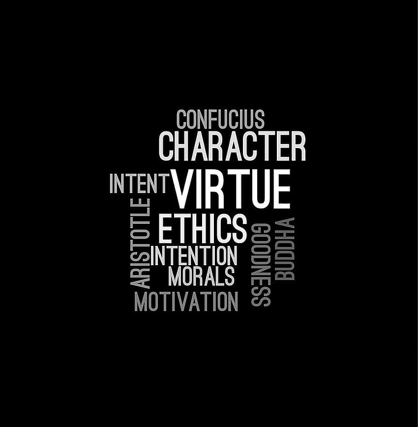 : Confucius character intent virtue Aristotle ethics, word cloud black HD phone wallpaper