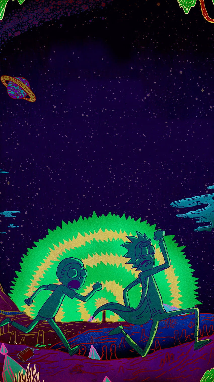 Rick and Morty Trippy on Dog, rick and morty portal iphone HD phone wallpaper