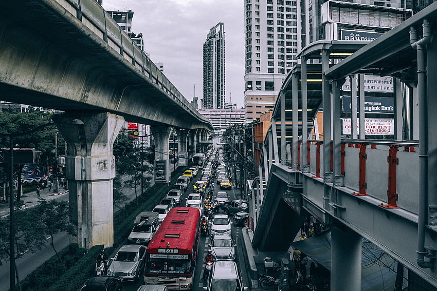 ID: 231074 / eine verstopfte Straße in Bangkok, Stau in Bangkok HD-Hintergrundbild