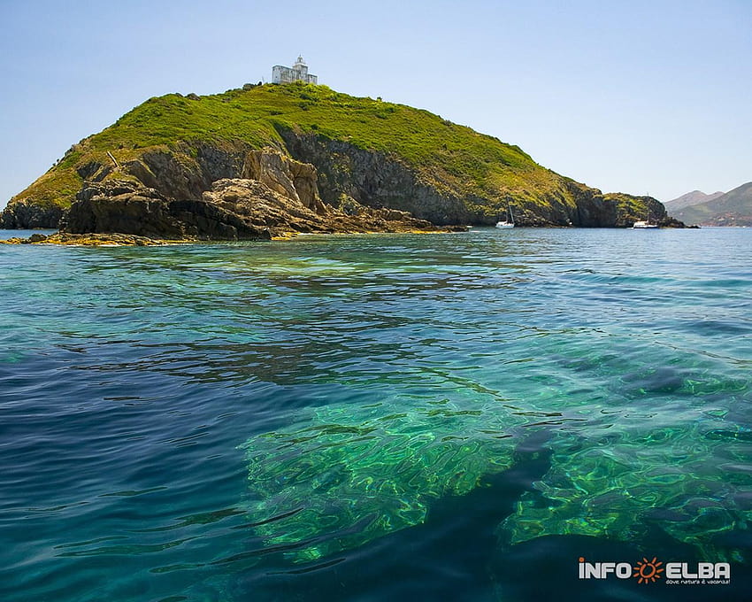 The tiny Island of Palmaiola, gull point lighthouse HD wallpaper