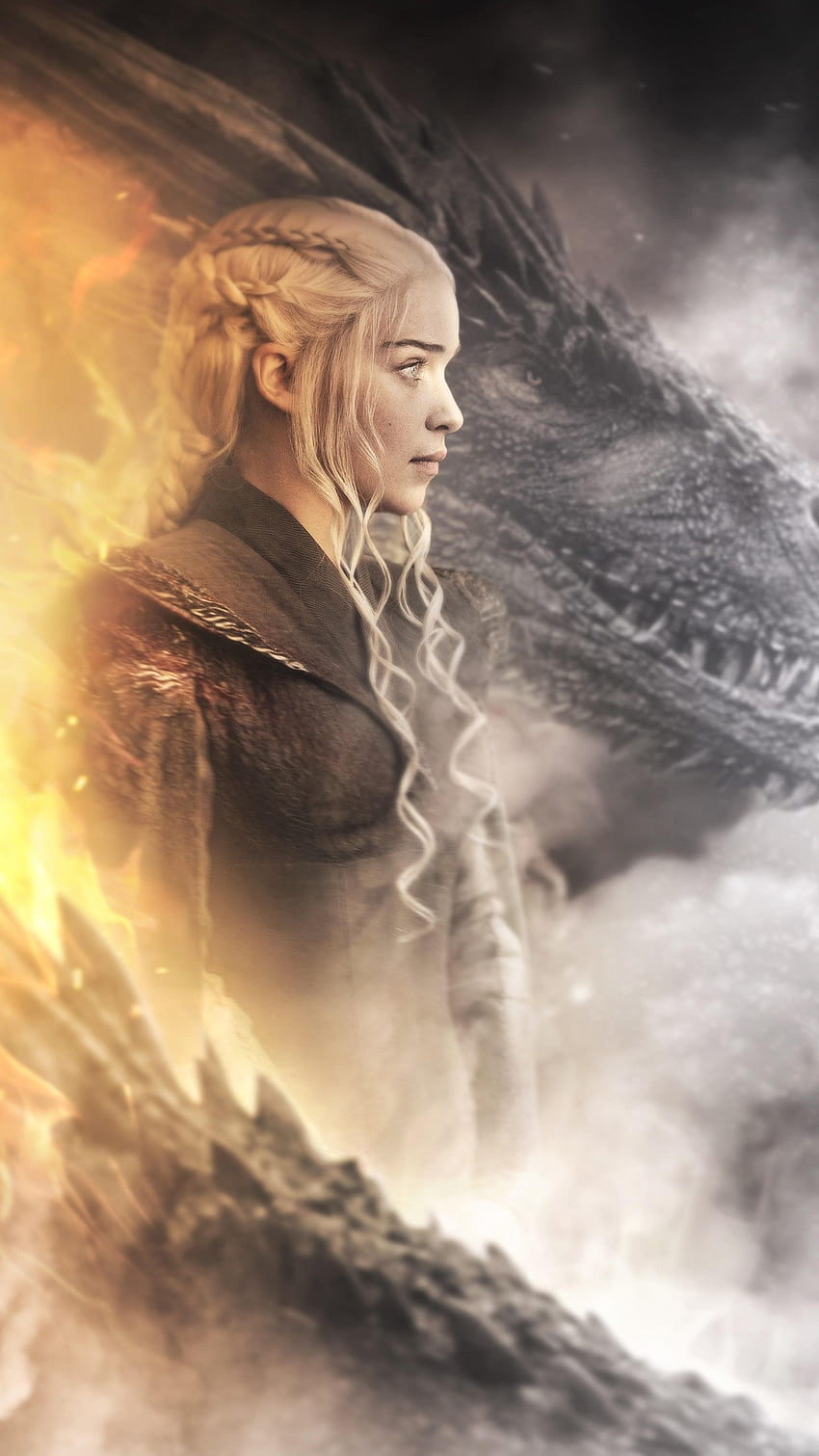 Daenerys Targaryen Dragon In Game Of Thrones, Daenerys Targaryen iPhone Tapeta na telefon HD