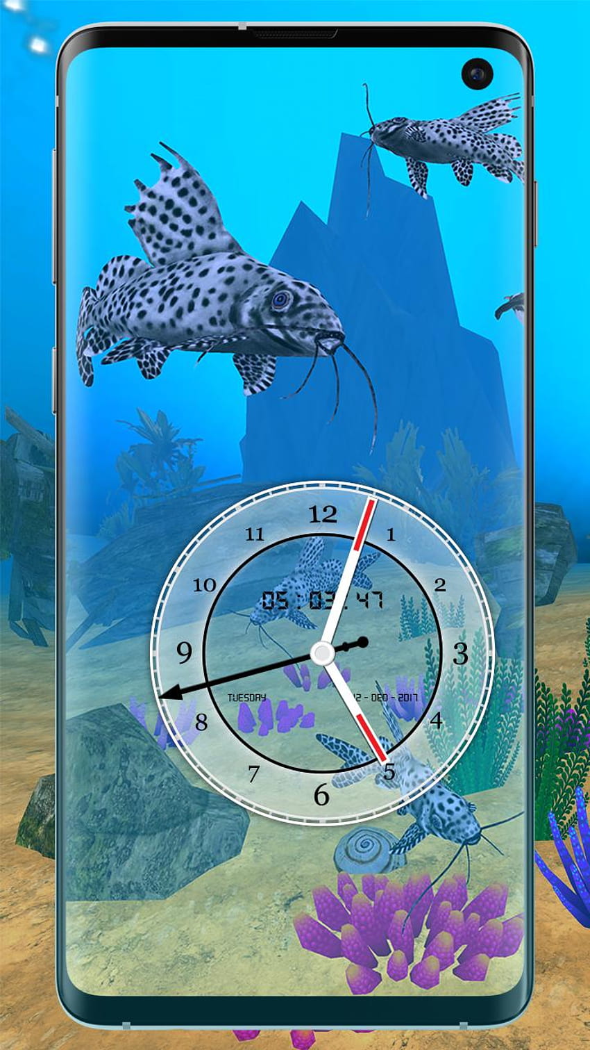 Tiger Fish Live 3D: Aquarium-LED-Uhr für Android HD-Handy-Hintergrundbild