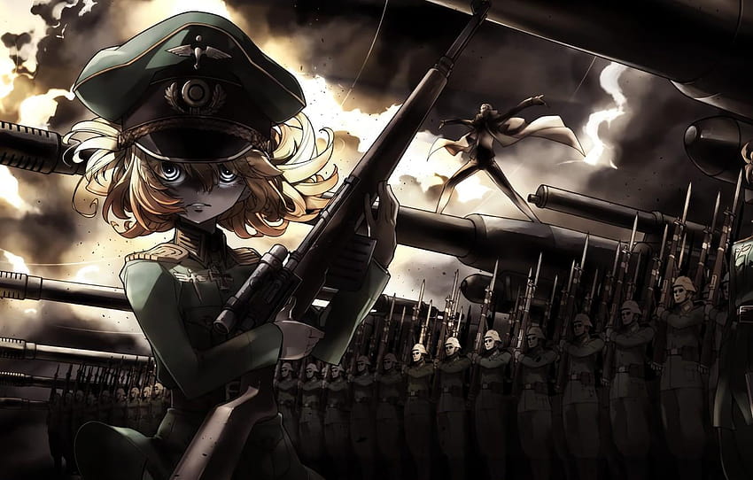 Girl, soldier, military, war, anime, cross, army, anime war girl HD  wallpaper | Pxfuel