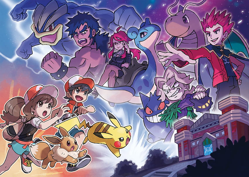 Elaine, Chase, Eevee and Pikachu face against the Kanto Elite 4, pokemon lorelei HD wallpaper