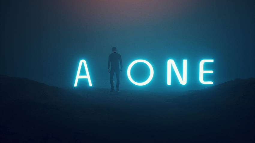 Alone , Neon, Neon typography, Dark, Night, Fantasy, pc alone HD тапет