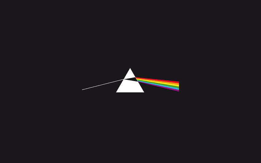 White triangle logo, minimalism, Pink Floyd, rock music, music, pink floyd logo HD wallpaper