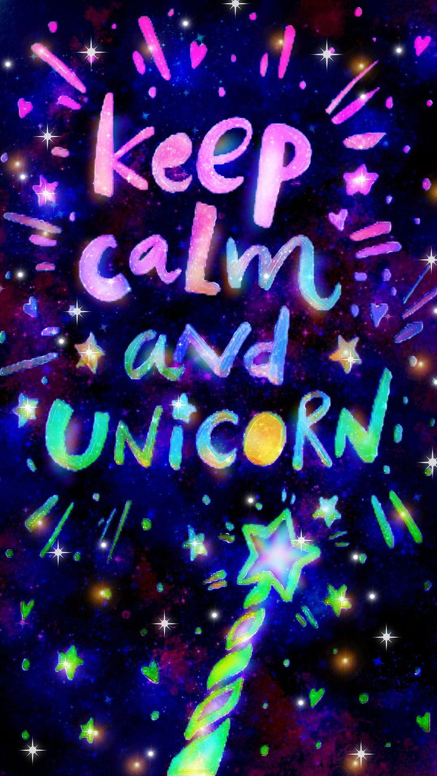 Keep Calm Unicorn Galaxy, hecho por mí, mantén la calma y sé un unicornio fondo de pantalla del teléfono