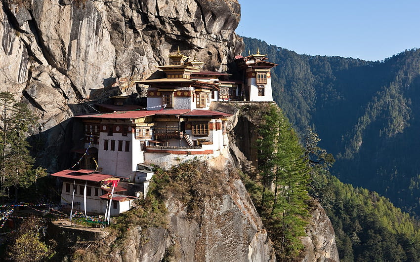 Klasztor w górach Tybetu i Tapeta HD