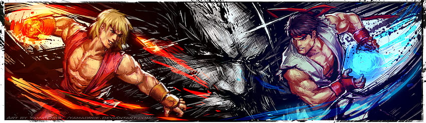 Ultra Street Fighter 4 Ryu Ken by YamaOrce [3111x900] for your、Mobile & Tablet、ryu and ken 高画質の壁紙