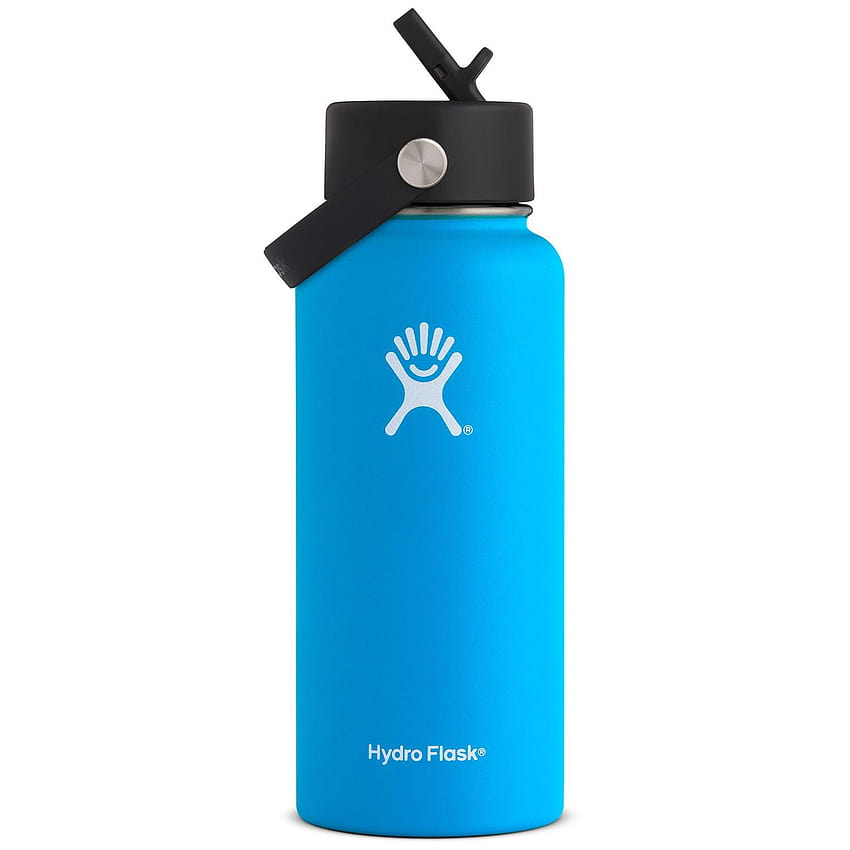 Бутилка за вода Hydro Flask 32oz с широко гърло и гъвкав сламен капак HD тапет за телефон