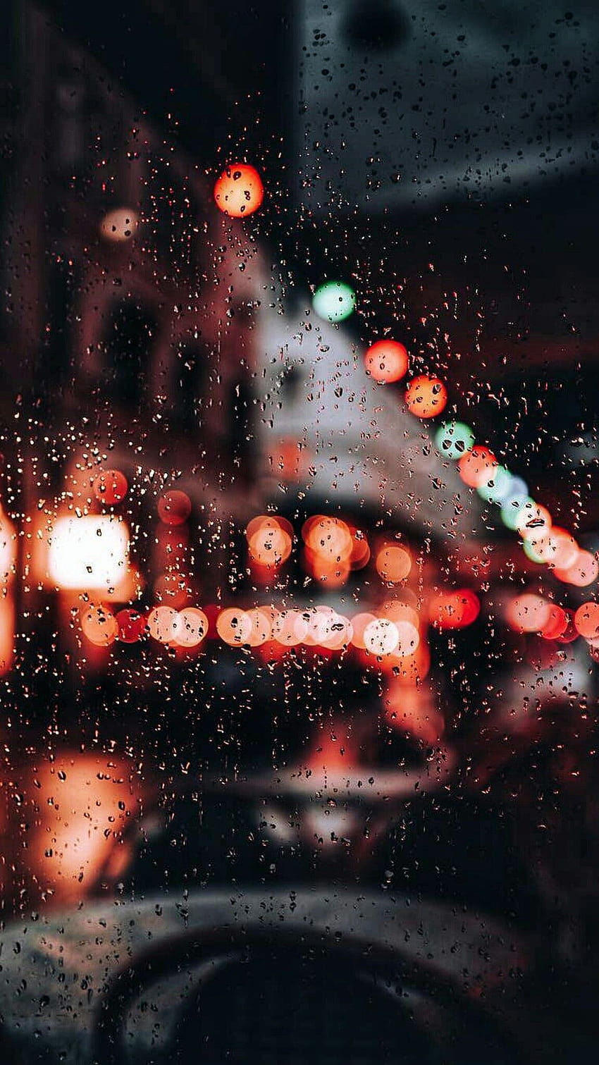 Gocce di pioggia e vetro Sfondo del telefono HD