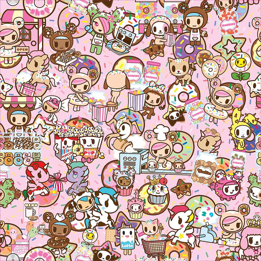 Tienda de dulces de Donutella, unicornio tokidoki fondo de pantalla del teléfono
