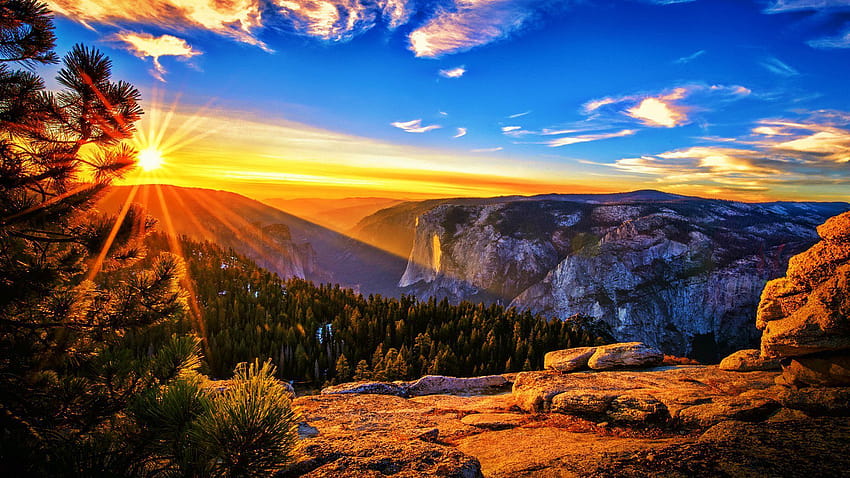 Sunset Mountain View-Liste, erstaunlicher Bergblick HD-Hintergrundbild