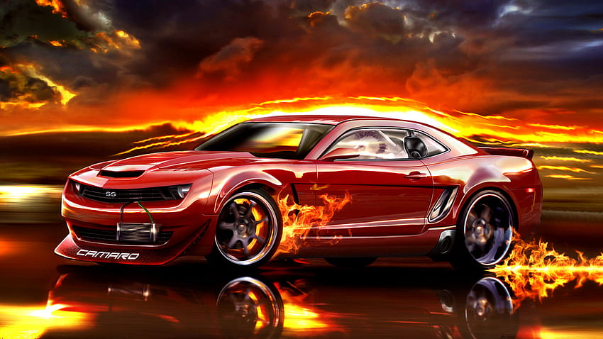 Fire Bugatti Cool Cars, cool bugatti HD wallpaper