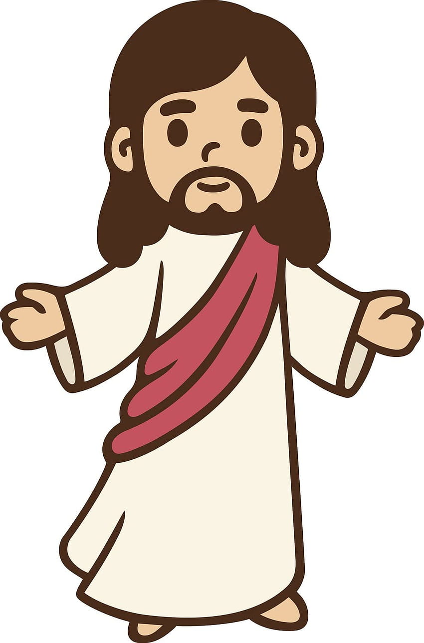 Süße Kawaii Jesus Cartoon Emoji Vinyl Aufkleber Aufkleber HD-Handy-Hintergrundbild