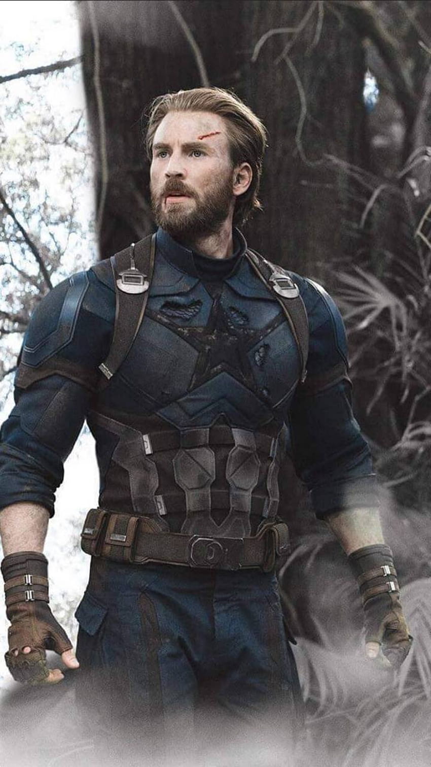 Captain America IW by OnlyMarvel, 수염을 기른 ​​캡틴 아메리카 HD 전화 배경 화면
